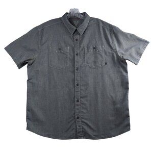 Mountain HardWear Button Up Pocket Shirt Short Sleeve Mens XL Gray Cotton Blend
